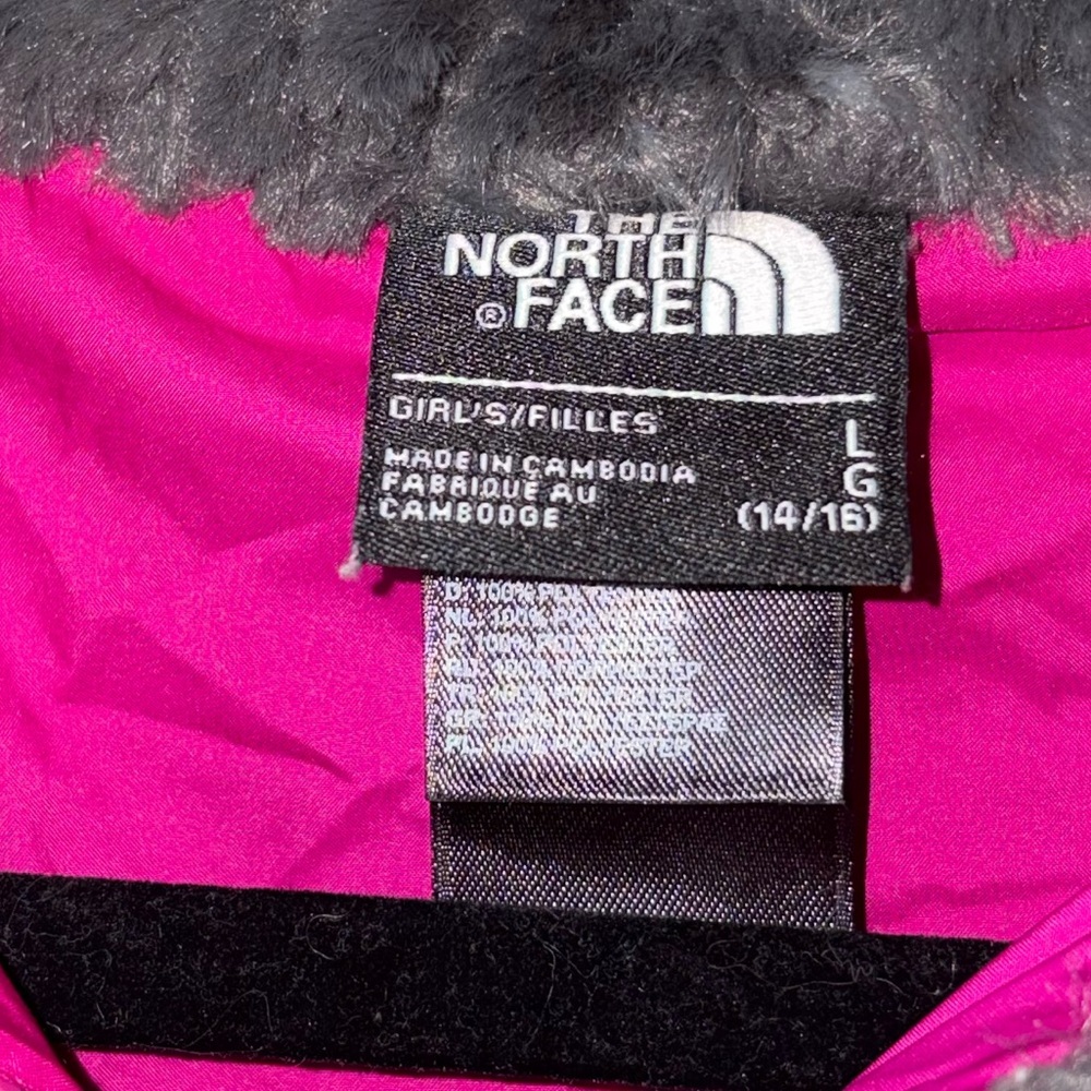 The North Face Girls Youth Large 14/16 Laurel Gray Fleece Jacket Pink Full Zip - Picture 3 of 8